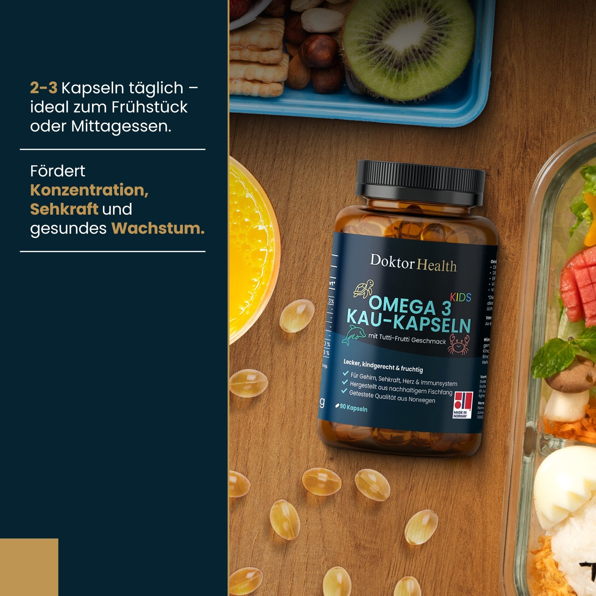 Omega 3 - Kau - Kapsel für Kinder - Doktor Health