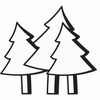 Animiertes Icon mit drei stilisierten Tannenbäumen, das Natürlichkeit, Nachhaltigkeit, Umweltfreundlichkeit und die Reinheit natürlicher Inhaltsstoffe symbolisiert, ideal für gesunde Nahrungsergänzung.