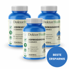 Drei blaue Dosen Doktor Health Ashwagandha Gummies mit jeweils 60 Gummies, Mixed Berry Geschmack, vegan und glutenfrei. Text 'Beste Ersparnis' betont das Vorteilspaket. Natürliche Nahrungsergänzung zur Förderung von Entspannung, Regeneration und Stressabbau.