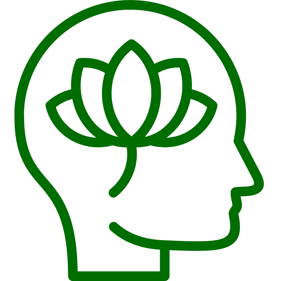 „Symbol eines menschlichen Kopfes mit Lotusblume – Darstellung von innerer Balance, mentaler Klarheit und emotionalem Wohlbefinden nach der Anwendung von Foot Detox Pads