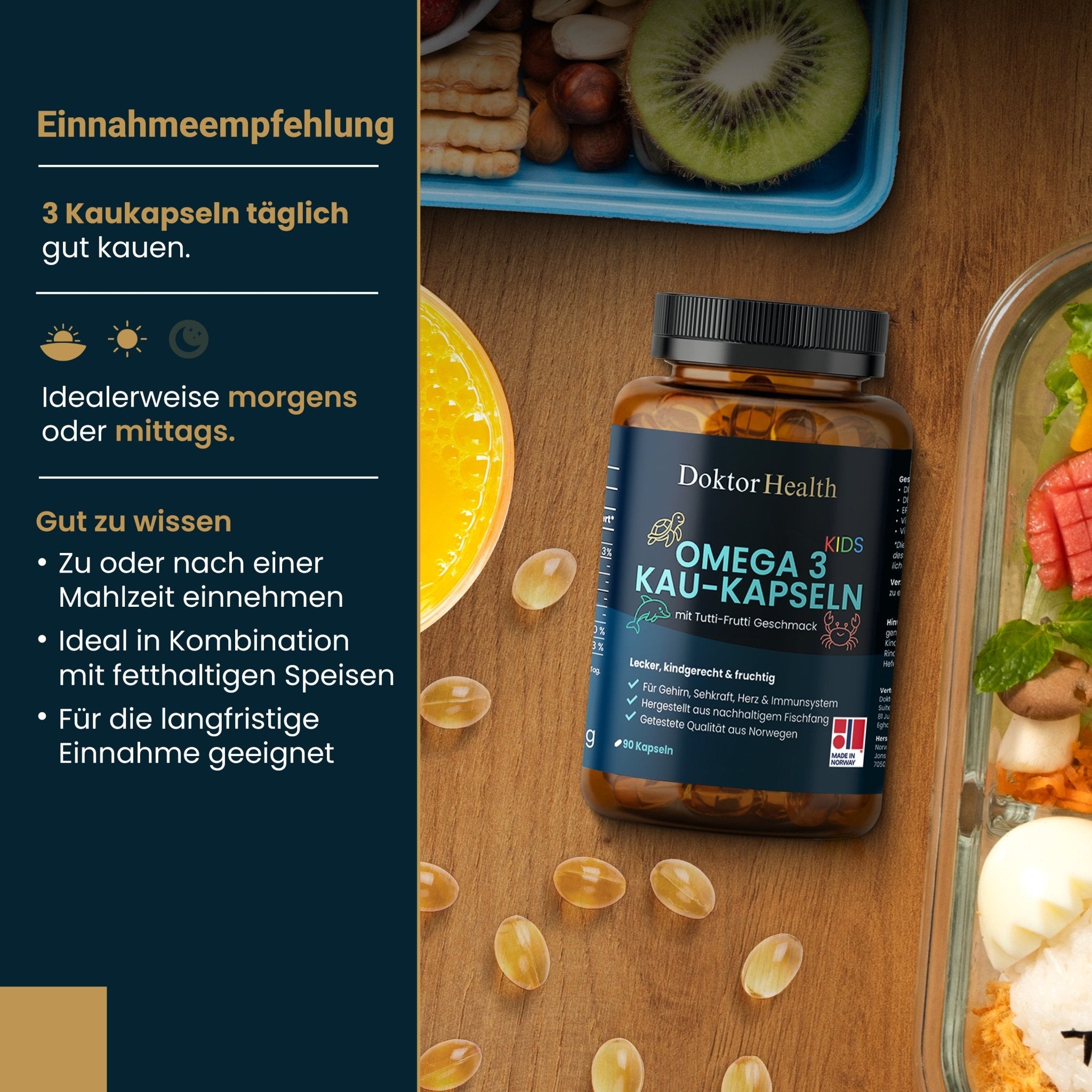 Omega 3 - Kau - Kapsel für Kinder - Doktor Health